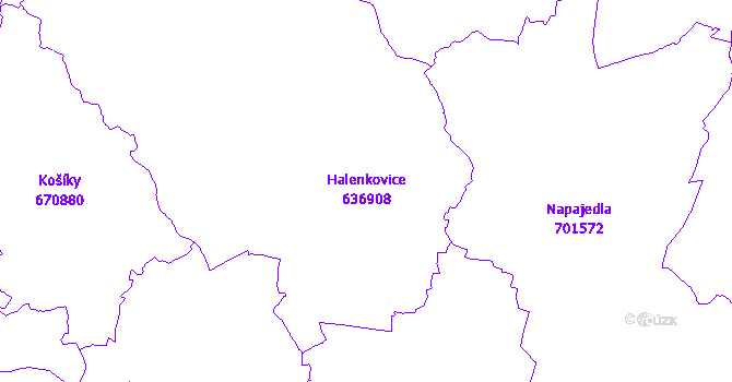 Katastrální mapa Halenkovice