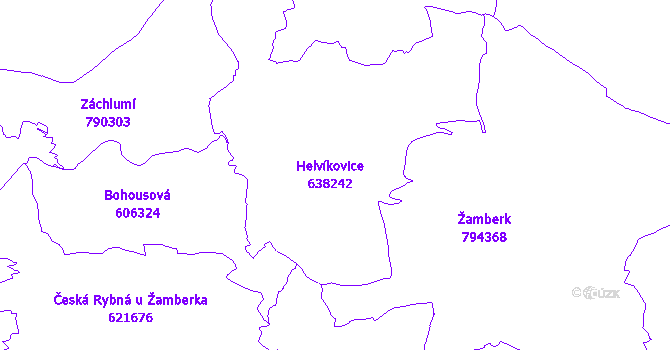 Katastrální mapa Helvíkovice