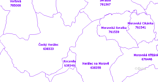 Katastrální mapa Herálec