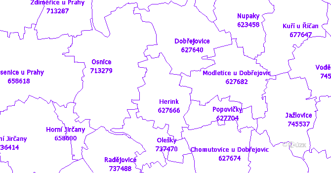 Katastrální mapa Herink