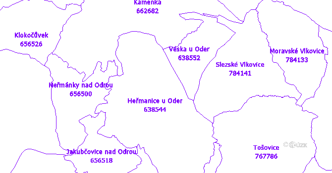 Katastrální mapa Heřmanice u Oder