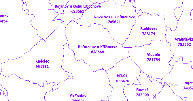 Katastrální mapa Heřmanov