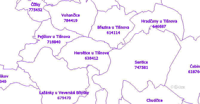 Katastrální mapa Heroltice
