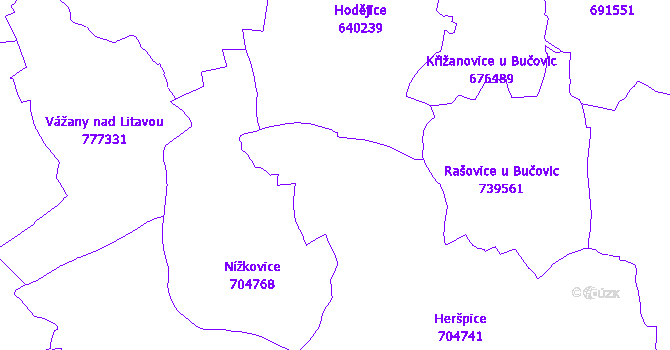 Katastrální mapa Heršpice