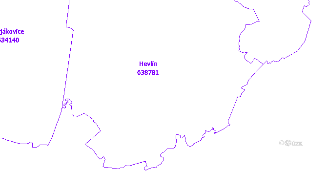 Katastrální mapa Hevlín