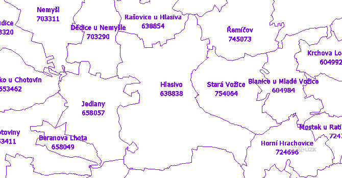 Katastrální mapa Hlasivo