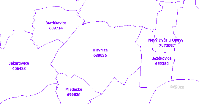 Katastrální mapa Hlavnice