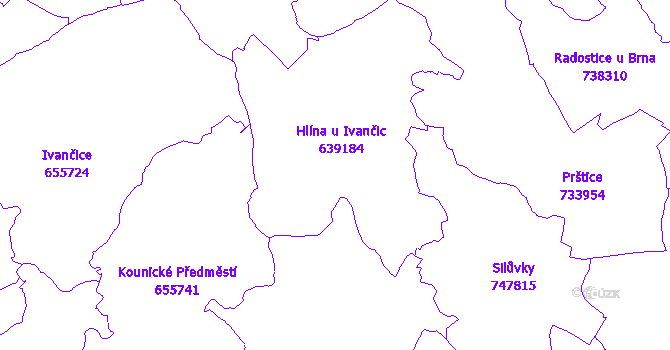 Katastrální mapa Hlína
