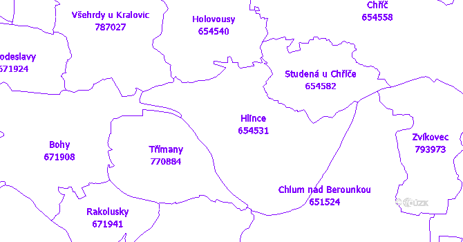 Katastrální mapa Hlince