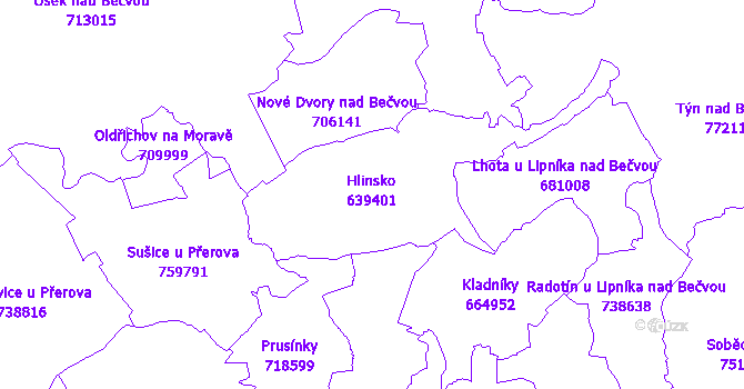 Katastrální mapa Hlinsko