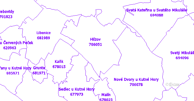 Katastrální mapa Hlízov