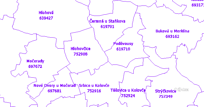 Katastrální mapa Hlohovčice