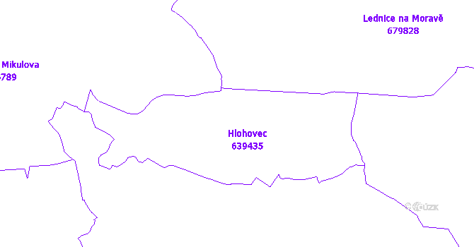 Katastrální mapa Hlohovec
