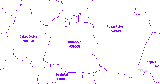 Katastrální mapa Hlubočec