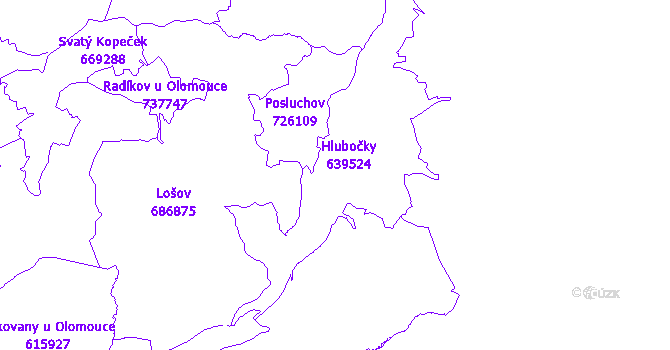 Katastrální mapa Hlubočky