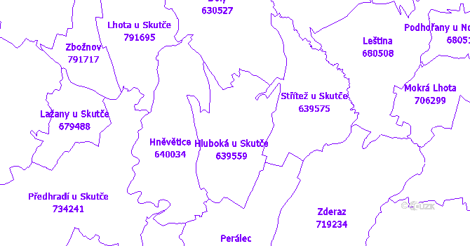 Katastrální mapa Hluboká