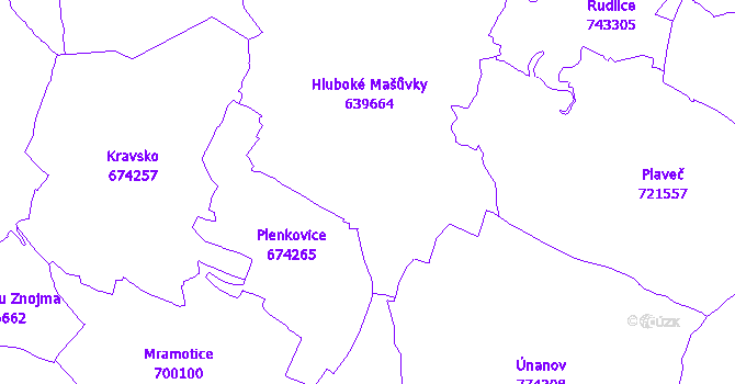 Katastrální mapa Hluboké Mašůvky