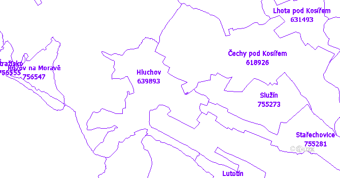 Katastrální mapa Hluchov