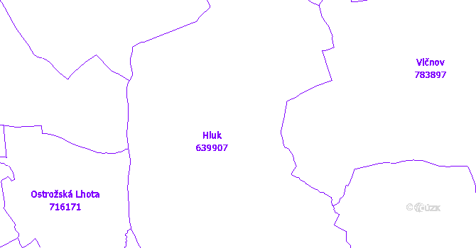 Katastrální mapa Hluk