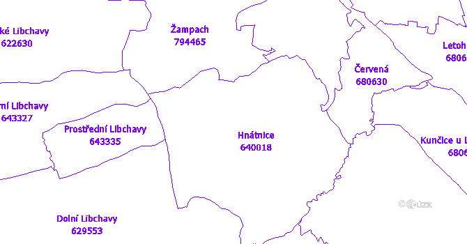 Katastrální mapa Hnátnice