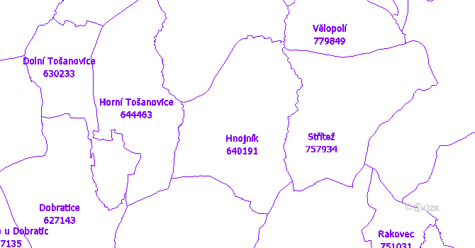Katastrální mapa Hnojník