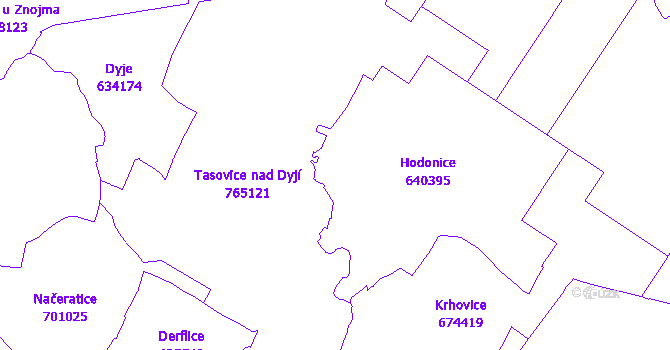 Katastrální mapa Hodonice