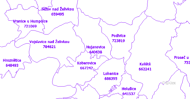 Katastrální mapa Hojanovice