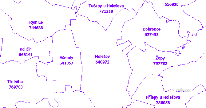 Katastrální mapa Holešov