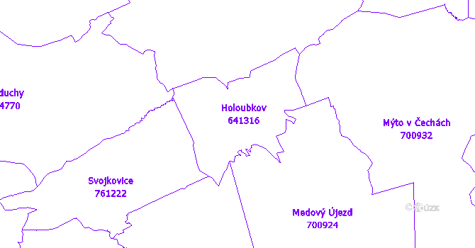 Katastrální mapa Holoubkov