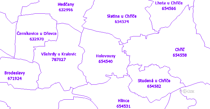 Katastrální mapa Holovousy