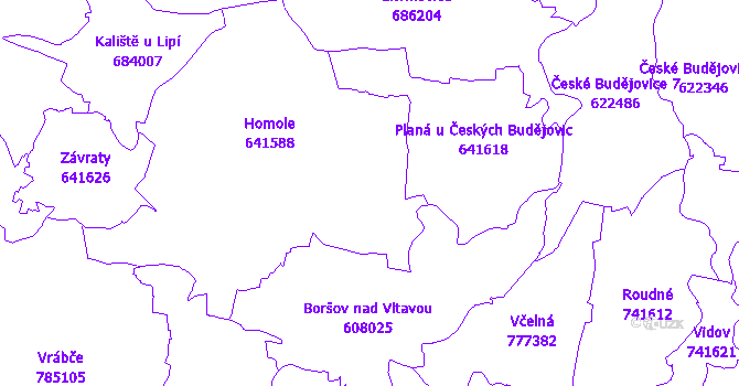 Katastrální mapa Homole