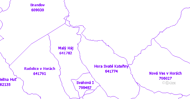 Katastrální mapa Hora Svaté Kateřiny