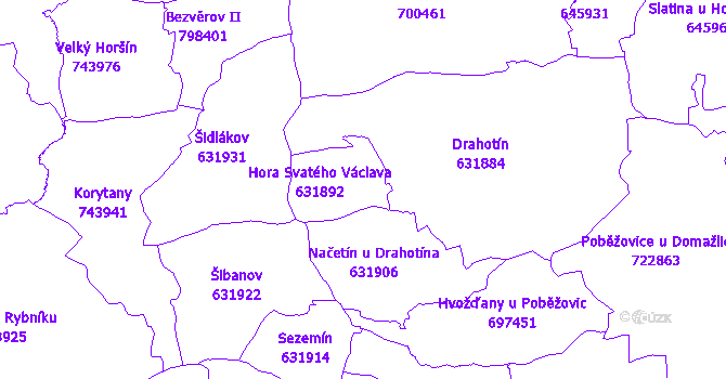 Katastrální mapa Hora Svatého Václava
