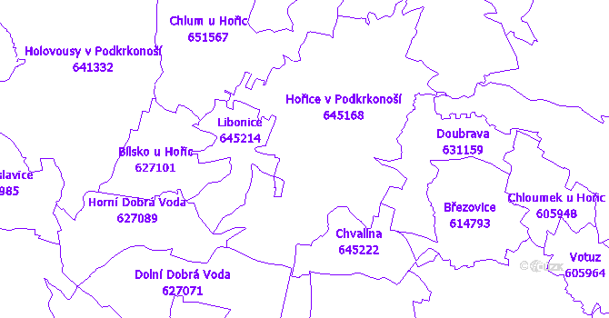 Katastrální mapa Hořice