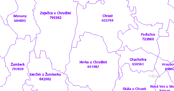 Katastrální mapa Horka