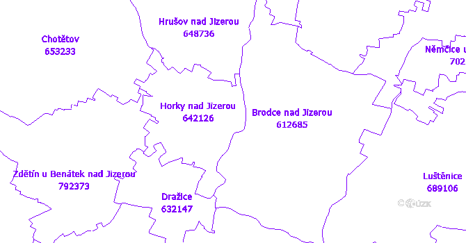 Katastrální mapa Horky nad Jizerou