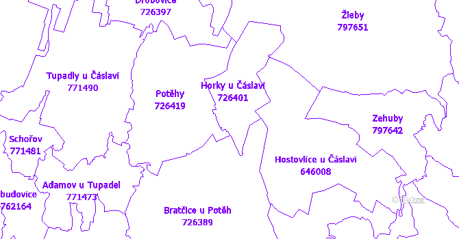 Katastrální mapa Horky