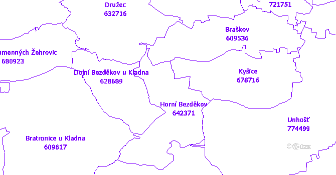 Katastrální mapa Horní Bezděkov