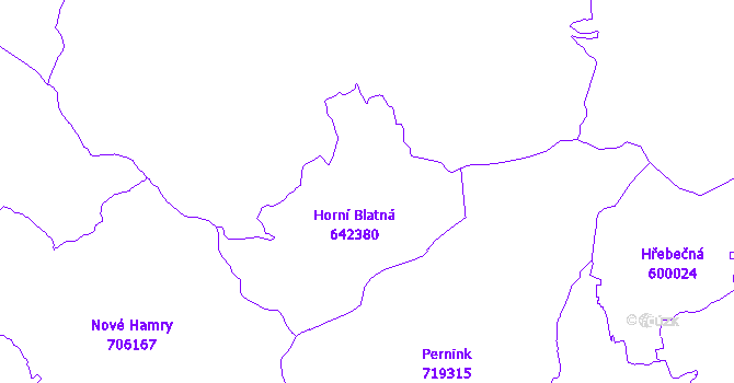 Katastrální mapa Horní Blatná