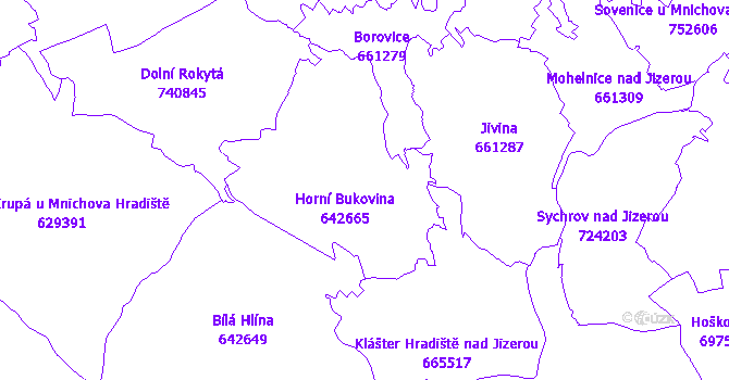 Katastrální mapa Horní Bukovina