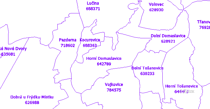 Katastrální mapa Horní Domaslavice