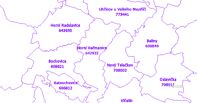 Katastrální mapa Horní Heřmanice