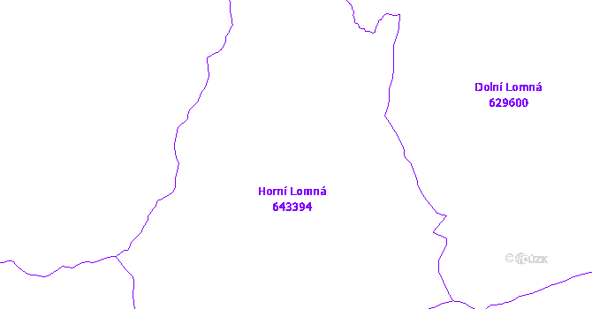 Katastrální mapa Horní Lomná