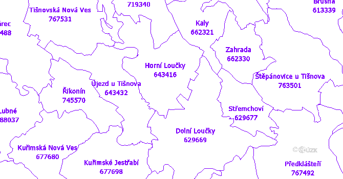 Katastrální mapa Horní Loučky