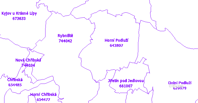Katastrální mapa Horní Podluží
