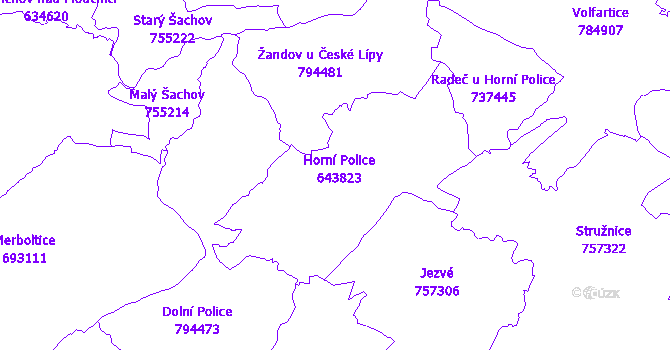 Katastrální mapa Horní Police