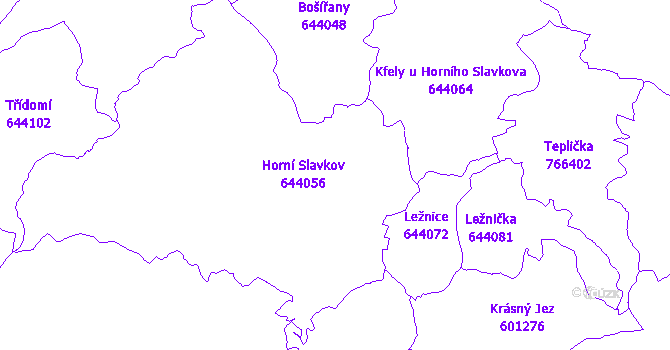 Katastrální mapa Horní Slavkov