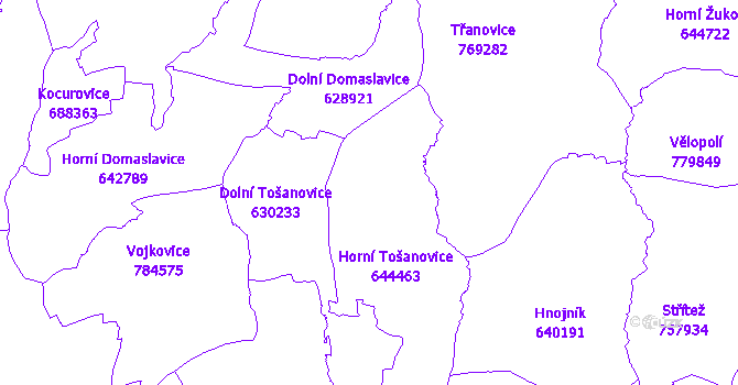 Katastrální mapa Horní Tošanovice