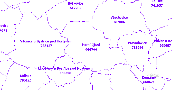 Katastrální mapa Horní Újezd