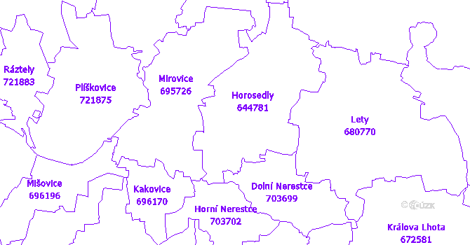 Katastrální mapa Horosedly
